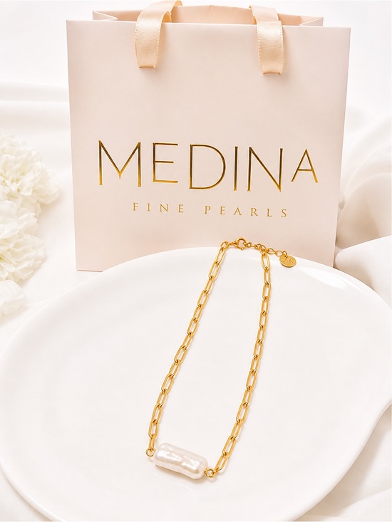 medina fine pearls Jewelry - MEDINA Gold Chain Necklace with Baroque Pearl
